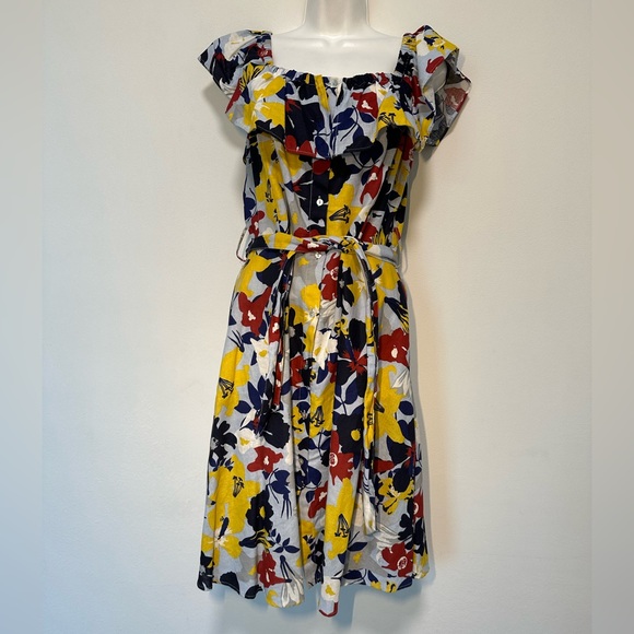ZARA Z1975 Denim - Off shoulder dress with floral print (L) - EUC - Picture 2 of 13